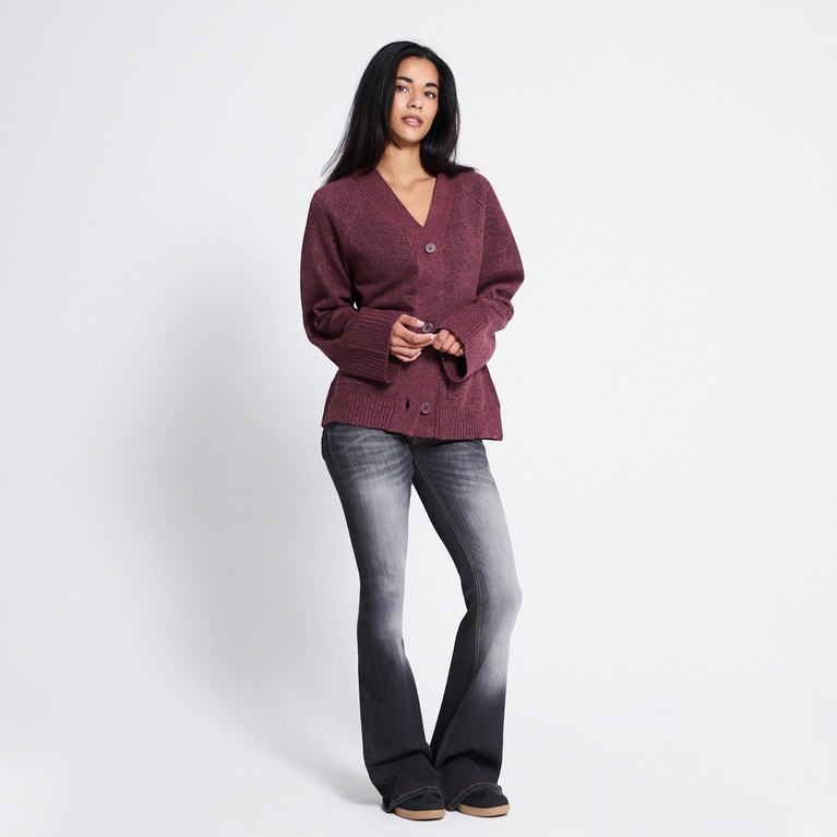 Fitted cardigan "Sabrina" Heather Purple